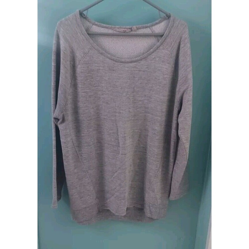 ! ATHLETA GRAY CREW NECK SWEATSHIRT Athletic Warm Gym Shirt Women L
